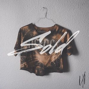 Bleached AC/DC Rock Band Crop Top